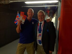 2012 Olympic Games Pete with Scorpion Coach Tony Morgan